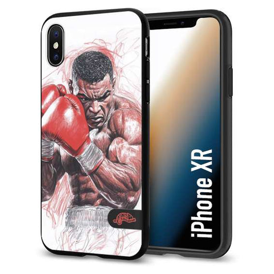 CUSTOMIZZA - Custodia cover nera morbida in tpu compatibile per iPhone Xr pugilato pugili disegno tattoo guantoni boxer pesi massimi iron mike