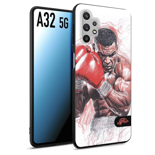 CUSTOMIZZA - Custodia cover nera morbida in tpu compatibile per Samsung A32 5G pugilato pugili disegno tattoo guantoni boxer pesi massimi iron mike