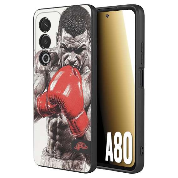 CUSTOMIZZA - Custodia cover nera morbida in tpu compatibile per Oppo A80 pugilato pugili disegno tattoo guantoni box pesi massimi gancio