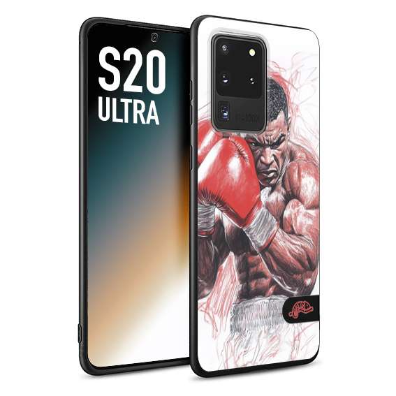 CUSTOMIZZA - Custodia cover nera morbida in tpu compatibile per Samsung S20 ULTRA pugilato pugili disegno tattoo guantoni boxer pesi massimi iron mike