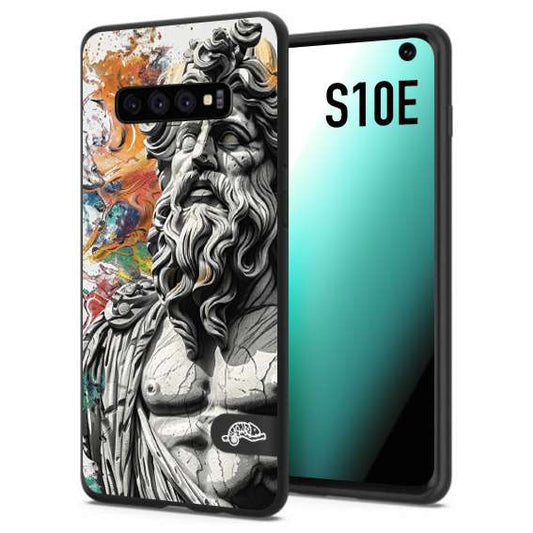 CUSTOMIZZA - Custodia cover nera morbida in tpu compatibile per Samsung S10E statua colorata moderna antico tattoo splash color