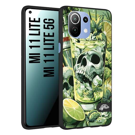 CUSTOMIZZA - Custodia cover nera morbida in tpu compatibile per Xiaomi Mi 11 Lite / Mi 11 Lite 5G Mojito cocktail teschio illustrazione drink lime menta ghiacci tropicale street art