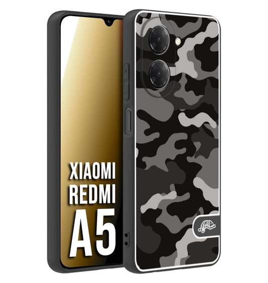 CUSTOMIZZA - Custodia cover nera morbida in tpu compatibile per Xiaomi Redmi A5 camouflage mimetico militare nero black grigio