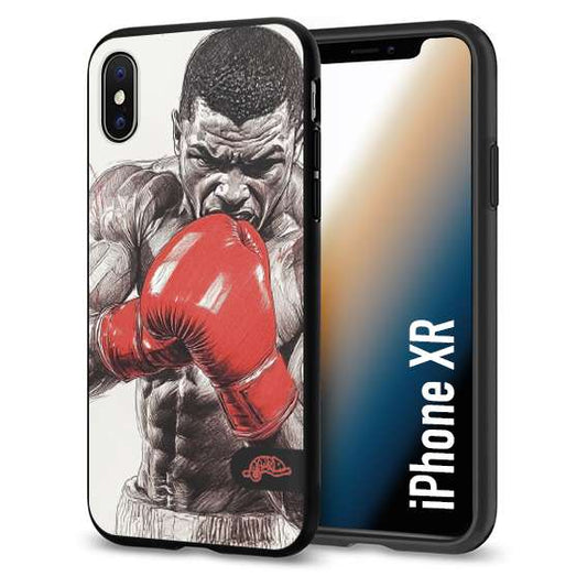 CUSTOMIZZA - Custodia cover nera morbida in tpu compatibile per iPhone Xr pugilato pugili disegno tattoo guantoni box pesi massimi gancio