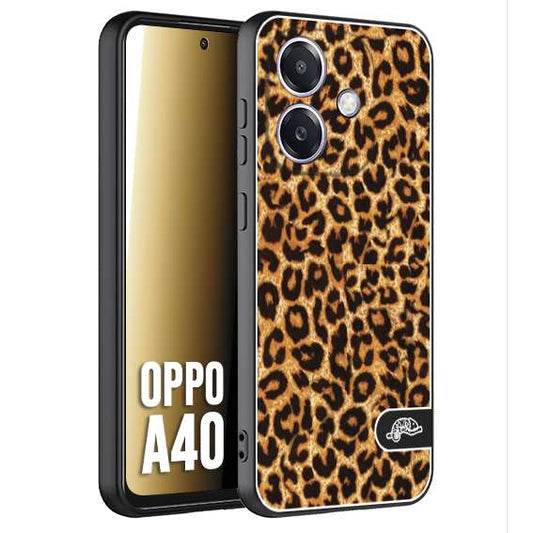 CUSTOMIZZA - Custodia cover nera morbida in tpu compatibile per Oppo A40 leopardato maculato donna marrone leopard brown