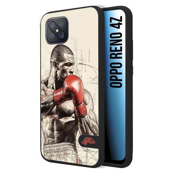 CUSTOMIZZA - Custodia cover nera morbida in tpu compatibile per Oppo Reno 4Z pugilato pugili disegno tattoo guantoni box sport ring