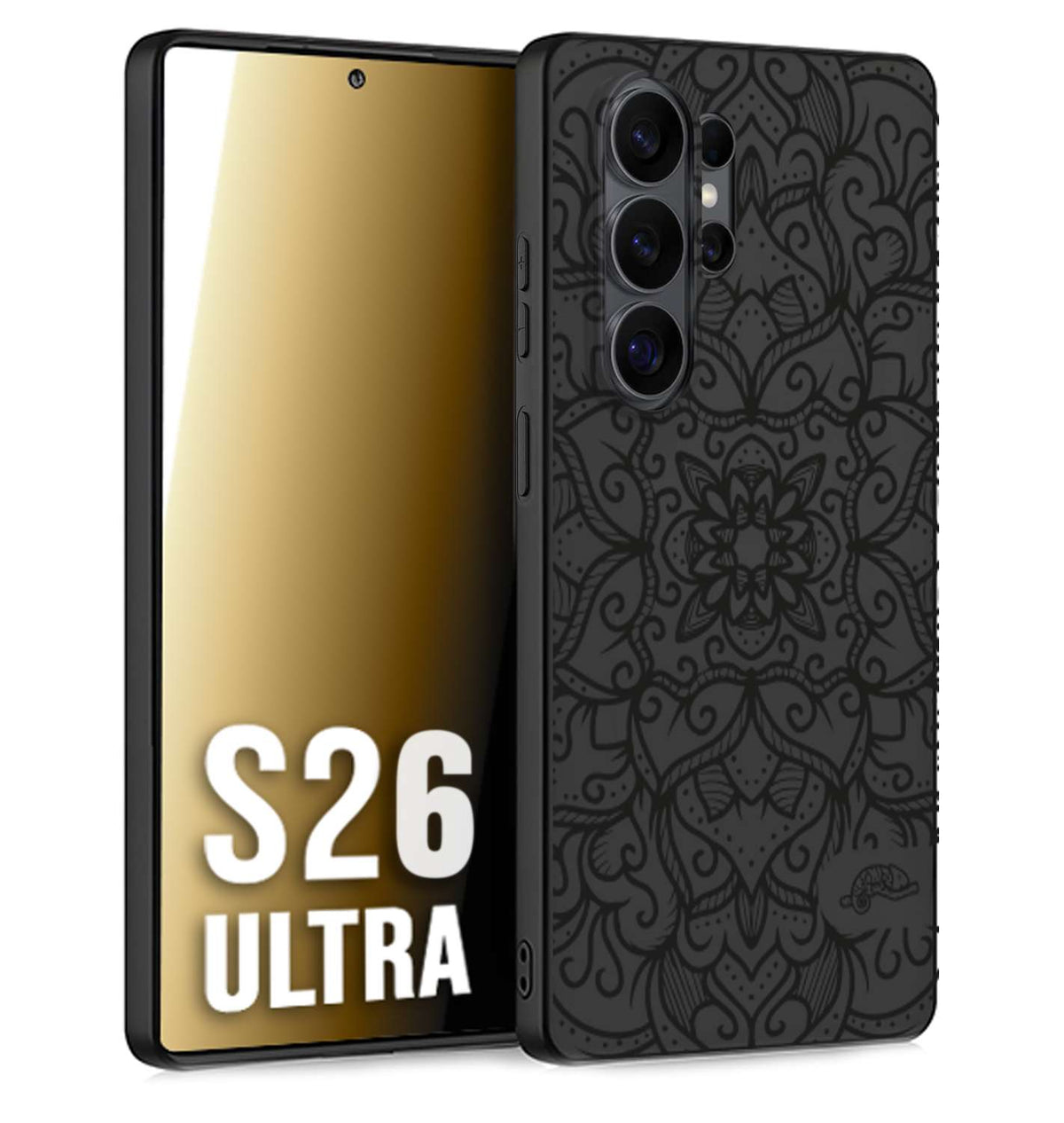 CUSTOMIZZA - Custodia cover nera morbida in tpu compatibile per Samsung S26 ULTRA mandala nero fiore vedo non vedo donna
