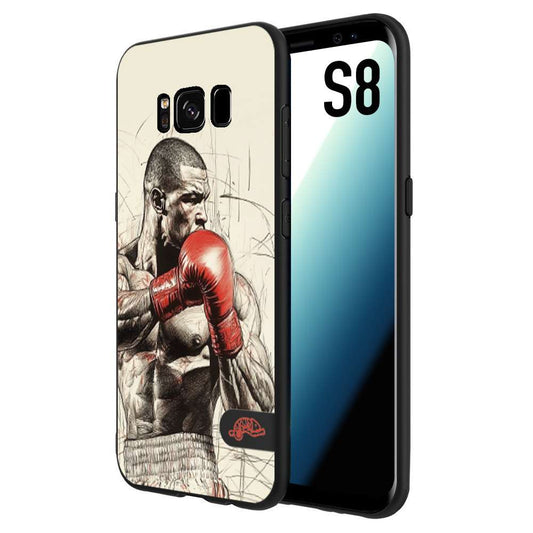 CUSTOMIZZA - Custodia cover nera morbida in tpu compatibile per Samsung S8 pugilato pugili disegno tattoo guantoni box sport ring