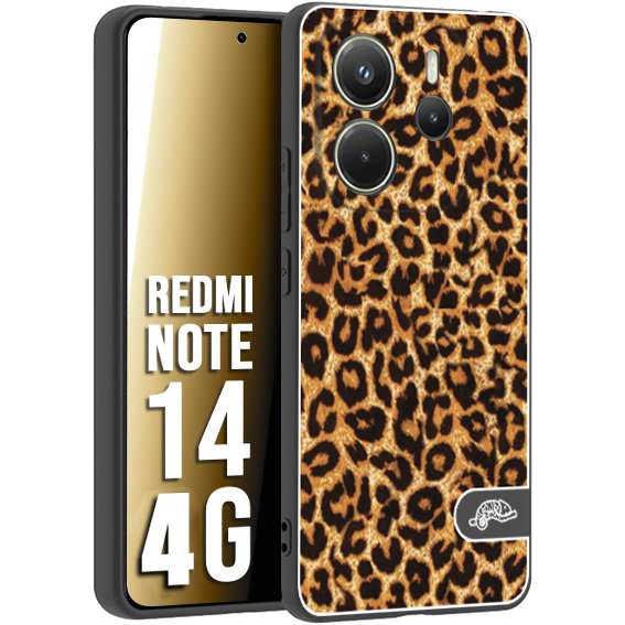 CUSTOMIZZA - Custodia cover nera morbida in tpu compatibile per Xiaomi Redmi Note 14 4G leopardato maculato donna marrone leopard brown