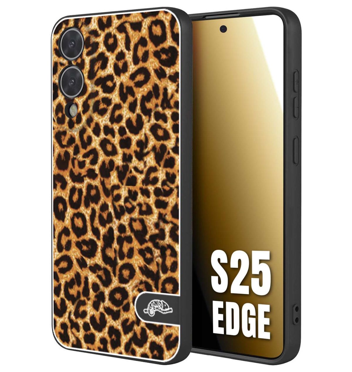 CUSTOMIZZA - Custodia cover nera morbida in tpu compatibile per Samsung S25 EDGE leopardato maculato donna marrone leopard brown