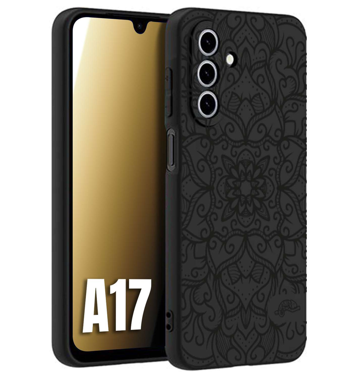 CUSTOMIZZA - Custodia cover nera morbida in tpu compatibile per Samsung A17 mandala nero fiore vedo non vedo donna