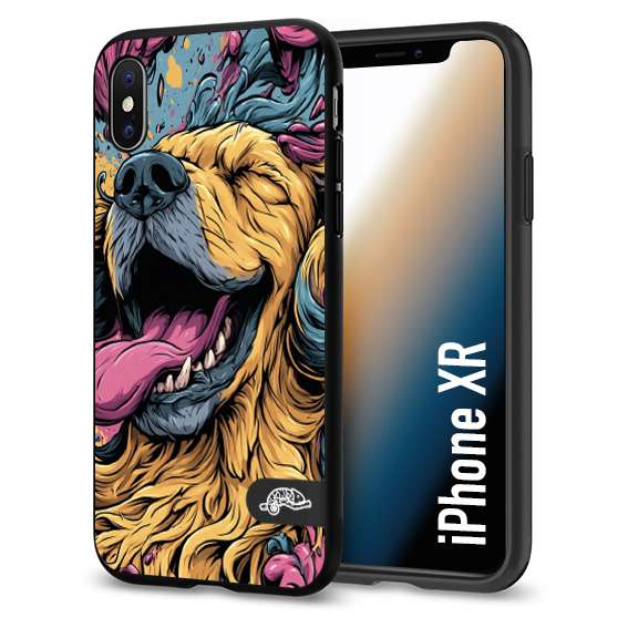 CUSTOMIZZA - Custodia cover nera morbida in tpu compatibile per iPhone XR Negroni cocktail teschio illustrazione rosso arancia ghiaccio piccante street art fumetto
