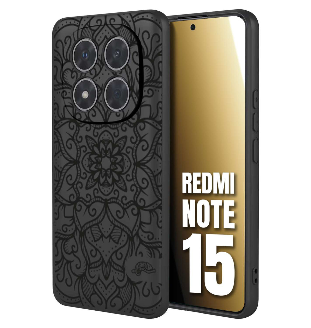 CUSTOMIZZA - Custodia cover nera morbida in tpu compatibile per Xiaomi Redmi Note 15 mandala nero fiore vedo non vedo donna