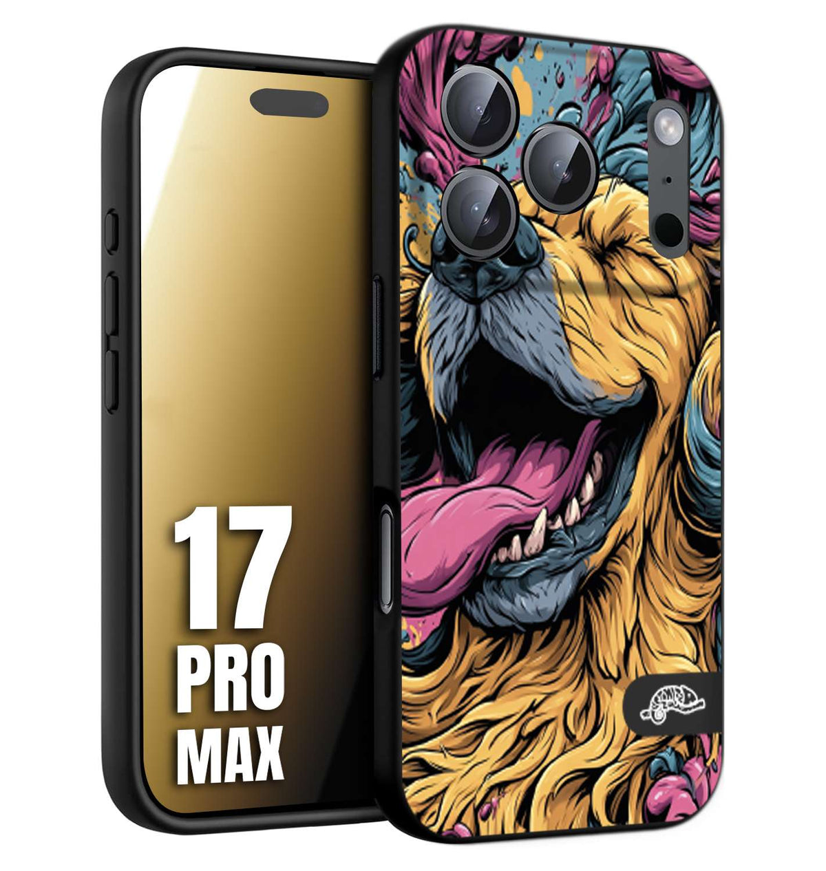 CUSTOMIZZA - Custodia cover nera morbida in tpu compatibile per iPhone 17 PRO MAX Negroni cocktail teschio illustrazione rosso arancia ghiaccio piccante street art fumetto