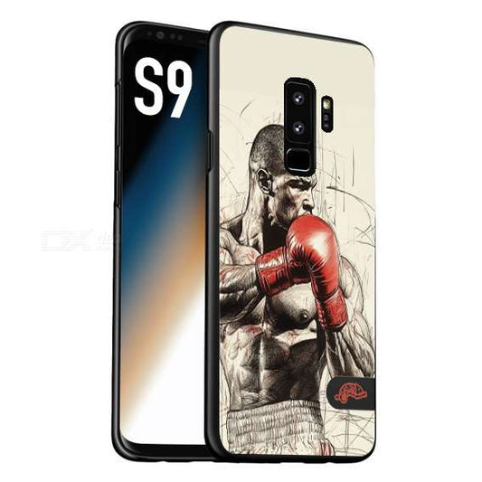 CUSTOMIZZA - Custodia cover nera morbida in tpu compatibile per Samsung S9 pugilato pugili disegno tattoo guantoni box sport ring