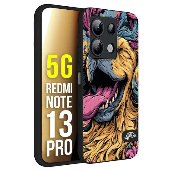 CUSTOMIZZA - Custodia cover nera morbida in tpu compatibile per Xiaomi Redmi Note 13 PRO 5G Golden Retriever illustrazione cane pop art cane street art cartone animato