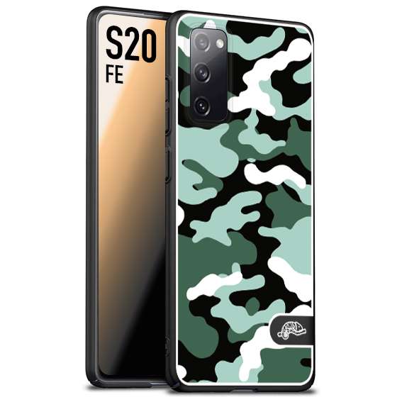 CUSTOMIZZA - Custodia cover nera morbida in tpu compatibile per Samsung S20 FE camouflage mimetico militare verde green