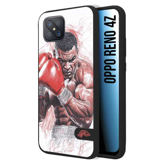 CUSTOMIZZA - Custodia cover nera morbida in tpu compatibile per Oppo Reno 4Z pugilato pugili disegno tattoo guantoni boxer pesi massimi iron mike