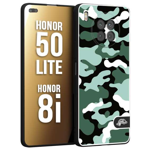 CUSTOMIZZA - Custodia cover nera morbida in tpu compatibile per Honor 8i - Honor 50 LITE camouflage mimetico militare verde green