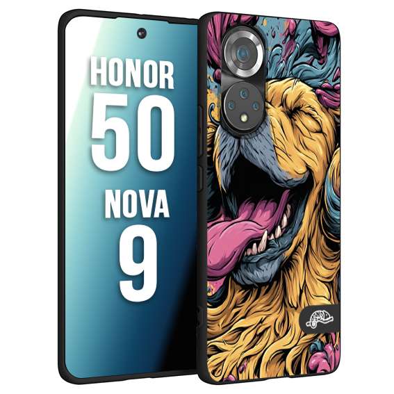 CUSTOMIZZA - Custodia cover nera morbida in tpu compatibile per Huawei Nova 9 - Honor 50 Negroni cocktail teschio illustrazione rosso arancia ghiaccio piccante street art fumetto
