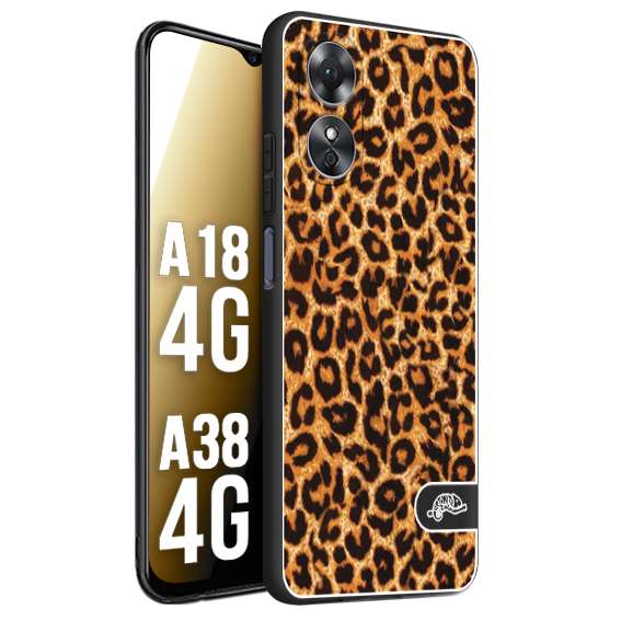 CUSTOMIZZA - Custodia cover nera morbida in tpu compatibile per Oppo A18 4G - A38 4G leopardato maculato donna marrone leopard brown