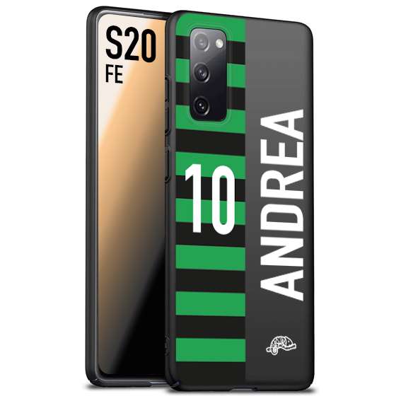 CUSTOMIZZA - Custodia cover nera morbida in tpu compatibile per Samsung S20 FE personalizzata calcio football nome e numero calciatori neroverde