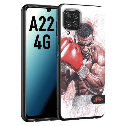 CUSTOMIZZA - Custodia cover nera morbida in tpu compatibile per Samsung A22 4G pugilato pugili disegno tattoo guantoni boxer pesi massimi iron mike