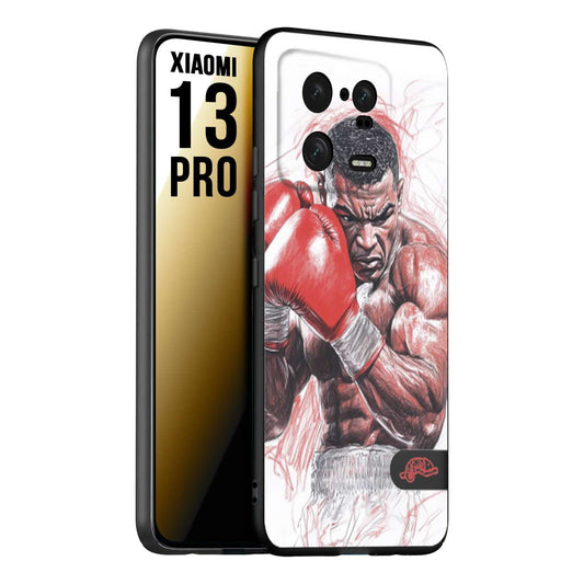 CUSTOMIZZA - Custodia cover nera morbida in tpu compatibile per Xiaomi 13 PRO pugilato pugili disegno tattoo guantoni boxer pesi massimi iron mike