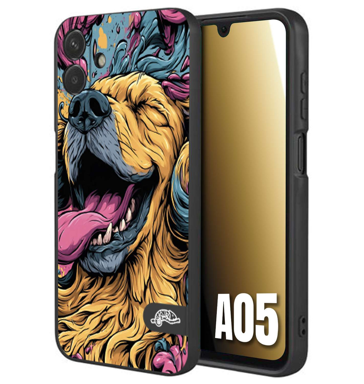 CUSTOMIZZA - Custodia cover nera morbida in tpu compatibile per Samsung A05 Negroni cocktail teschio illustrazione rosso arancia ghiaccio piccante street art fumetto