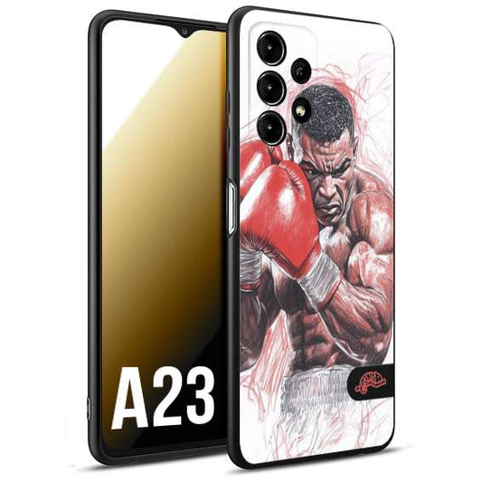 CUSTOMIZZA - Custodia cover nera morbida in tpu compatibile per Samsung A23 pugilato pugili disegno tattoo guantoni boxer pesi massimi iron mike