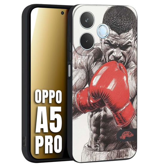 CUSTOMIZZA - Custodia cover nera morbida in tpu compatibile per Oppo A5 PRO pugilato pugili disegno tattoo guantoni box pesi massimi gancio