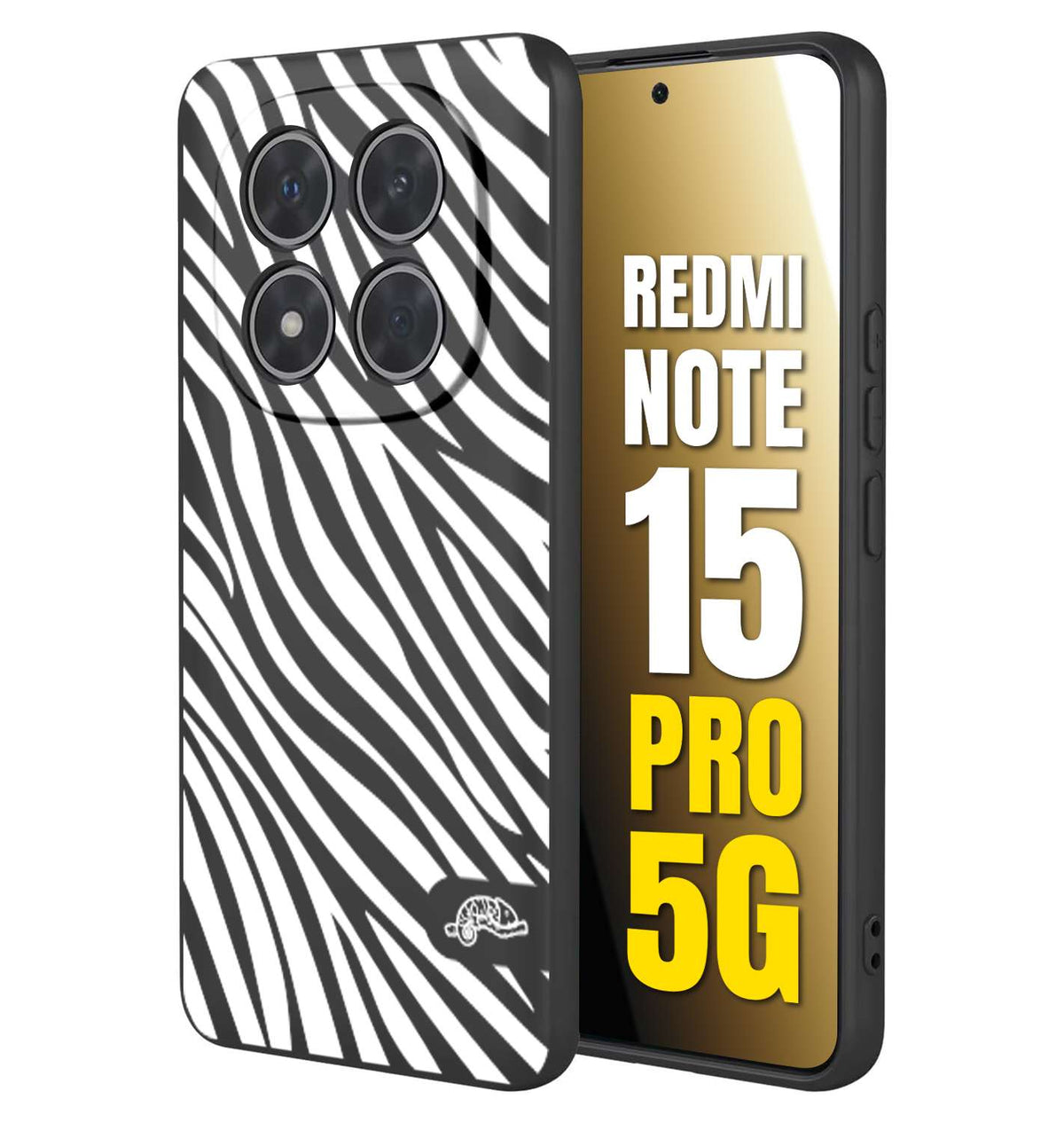 CUSTOMIZZA - Custodia cover nera morbida in tpu compatibile per Xiaomi Redmi Note 15 PRO 5G zebrata maculata a rilievo soft touch donna bianca