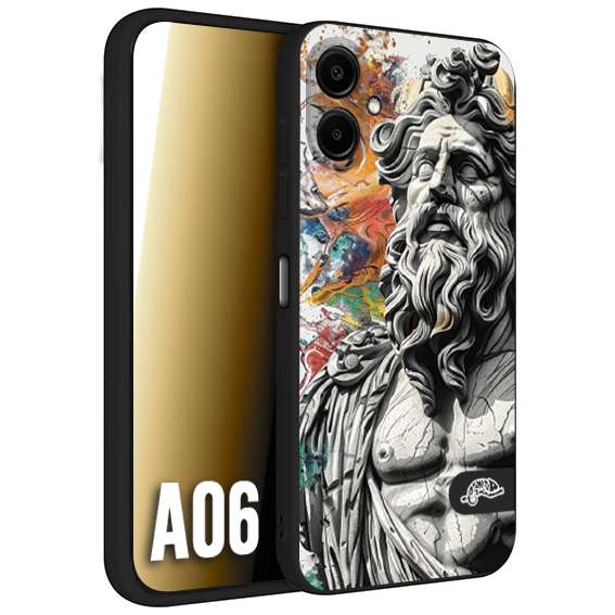 CUSTOMIZZA - Custodia cover nera morbida in tpu compatibile per Samsung A06 statua colorata moderna antico tattoo splash color