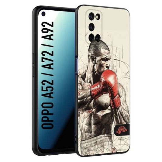 CUSTOMIZZA - Custodia cover nera morbida in tpu compatibile per Oppo A52 - A72 - A92 pugilato pugili disegno tattoo guantoni box sport ring