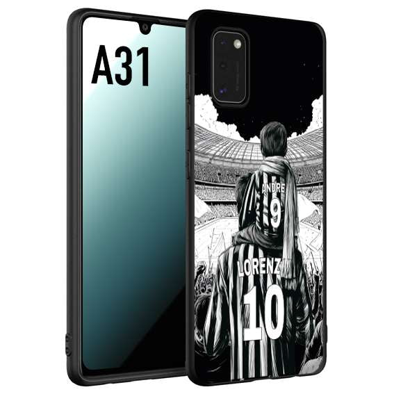 CUSTOMIZZA - Custodia cover nera morbida in tpu compatibile per Samsung A31 personalizzata calcio football nome e numero calciatori bianconeri bianca e nera
