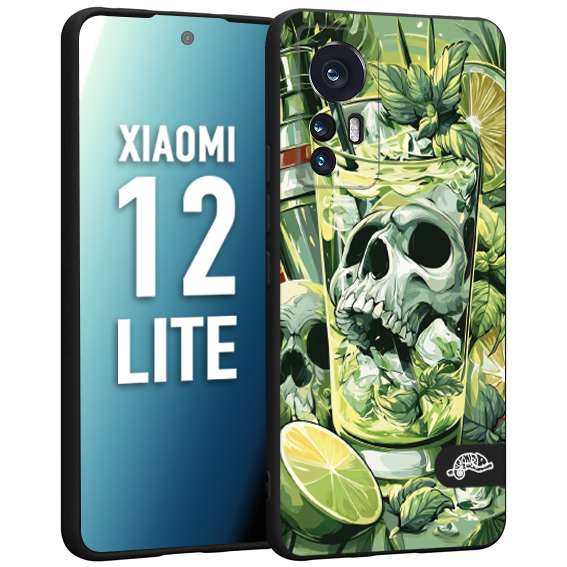 CUSTOMIZZA - Custodia cover nera morbida in tpu compatibile per Xiaomi 12 LITE Mojito cocktail teschio illustrazione drink lime menta ghiacci tropicale street art