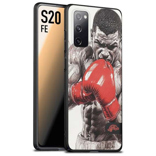 CUSTOMIZZA - Custodia cover nera morbida in tpu compatibile per Samsung S20 FE pugilato pugili disegno tattoo guantoni box pesi massimi gancio