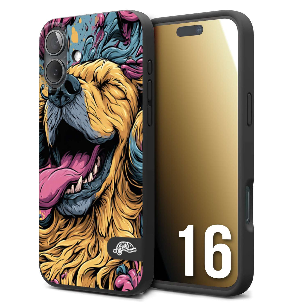 CUSTOMIZZA - Custodia cover nera morbida in tpu compatibile per iPhone 16 Negroni cocktail teschio illustrazione rosso arancia ghiaccio piccante street art fumetto