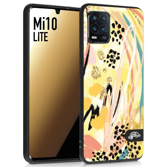 CUSTOMIZZA - Custodia cover nera morbida in tpu compatibile per Xiaomi Mi 10 LITE astratti donna flower fantasia estate gialla rosa leopardata