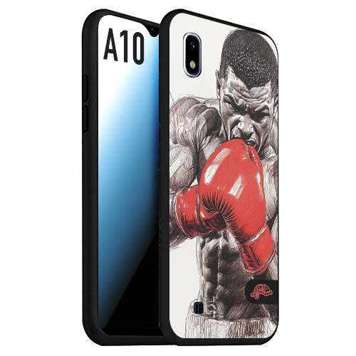 CUSTOMIZZA - Custodia cover nera morbida in tpu compatibile per Samsung A10 pugilato pugili disegno tattoo guantoni box pesi massimi gancio