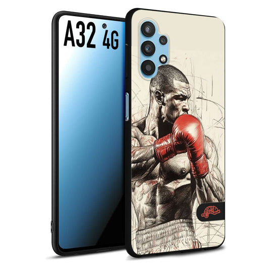 CUSTOMIZZA - Custodia cover nera morbida in tpu compatibile per Samsung A32 4G pugilato pugili disegno tattoo guantoni box sport ring