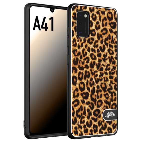 CUSTOMIZZA - Custodia cover nera morbida in tpu compatibile per Samsung A41 leopardato maculato donna marrone leopard brown