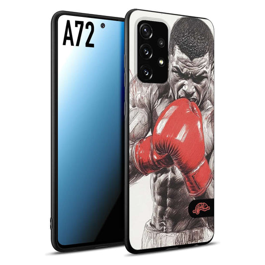 CUSTOMIZZA - Custodia cover nera morbida in tpu compatibile per Samsung A72 pugilato pugili disegno tattoo guantoni box pesi massimi gancio