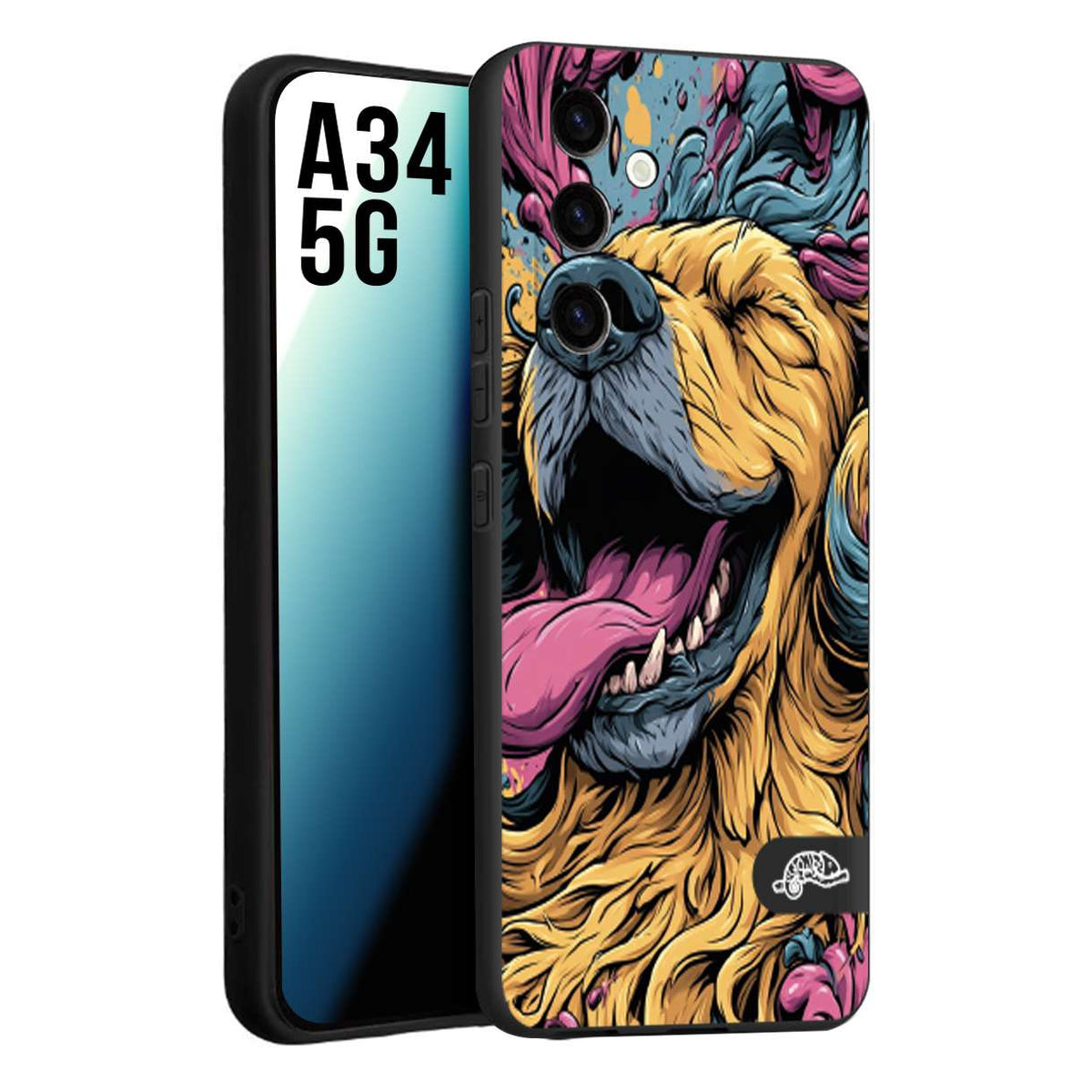 CUSTOMIZZA - Custodia cover nera morbida in tpu compatibile per Samsung A34 5G Negroni cocktail teschio illustrazione rosso arancia ghiaccio piccante street art fumetto