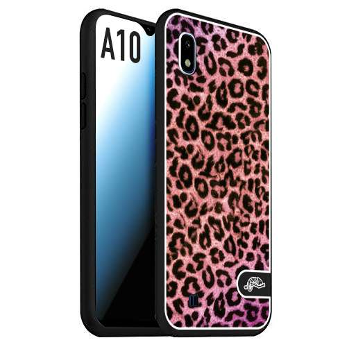 CUSTOMIZZA - Custodia cover nera morbida in tpu compatibile per Samsung A10 leopardato maculato donna rosa leopard