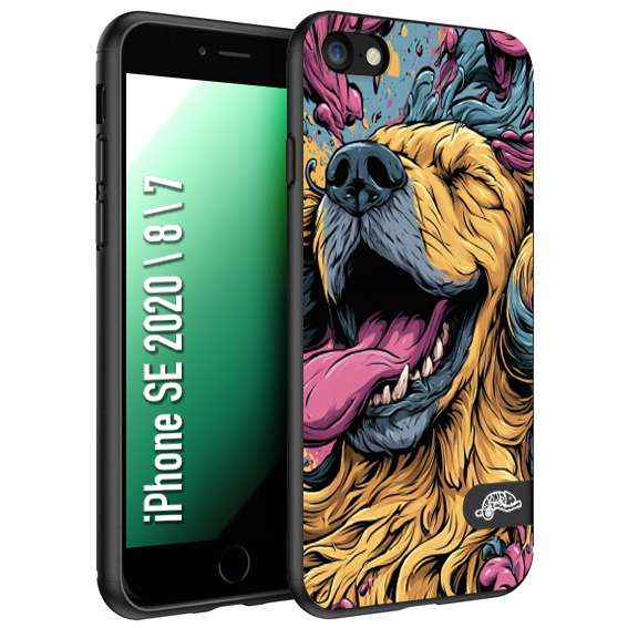 CUSTOMIZZA - Custodia cover nera morbida in tpu compatibile per iPhone 7 - 8 - SE 2020 / 2022 Negroni cocktail teschio illustrazione rosso arancia ghiaccio piccante street art fumetto