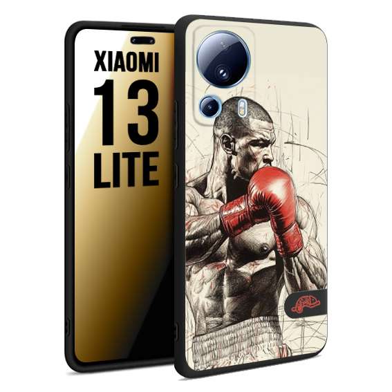 CUSTOMIZZA - Custodia cover nera morbida in tpu compatibile per Xiaomi 13 LITE pugilato pugili disegno tattoo guantoni box sport ring
