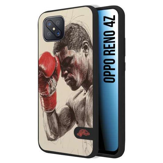 CUSTOMIZZA - Custodia cover nera morbida in tpu compatibile per Oppo Reno 4Z pugilato pugili disegno tattoo guantoni boxer pesi massimi