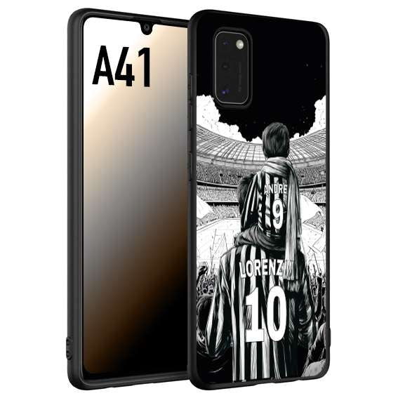CUSTOMIZZA - Custodia cover nera morbida in tpu compatibile per Samsung A41 personalizzata calcio football nome e numero calciatori bianconeri bianca e nera