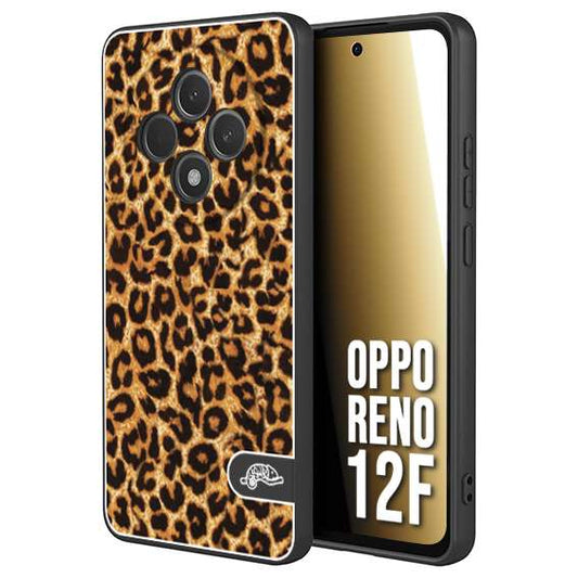 CUSTOMIZZA - Custodia cover nera morbida in tpu compatibile per Oppo Reno 12F leopardato maculato donna marrone leopard brown